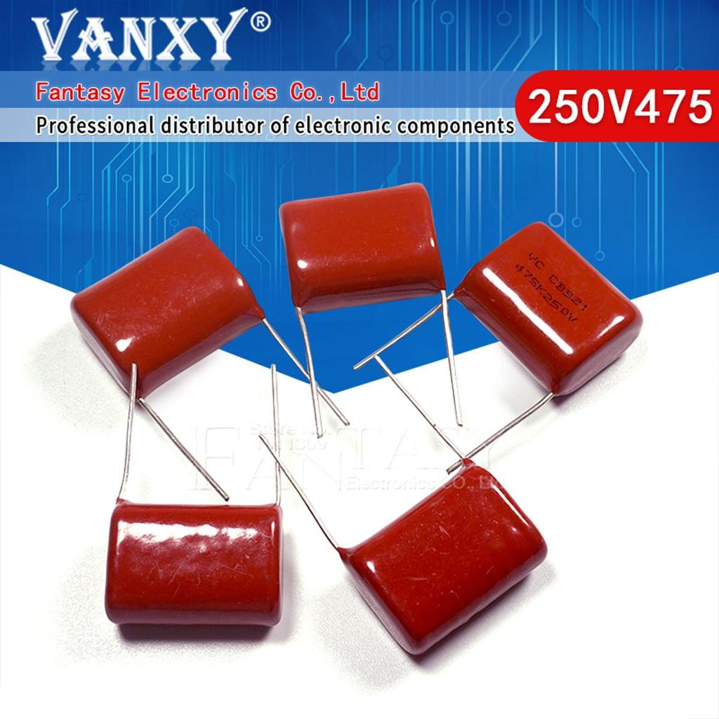 10PCS 250V475J 250V 4.7UF 475 CBB ตัวเก็บประจุฟิล์มโพรพิลีน 474 470NF 473 47NF 684 680NF 225 2.2UF 1