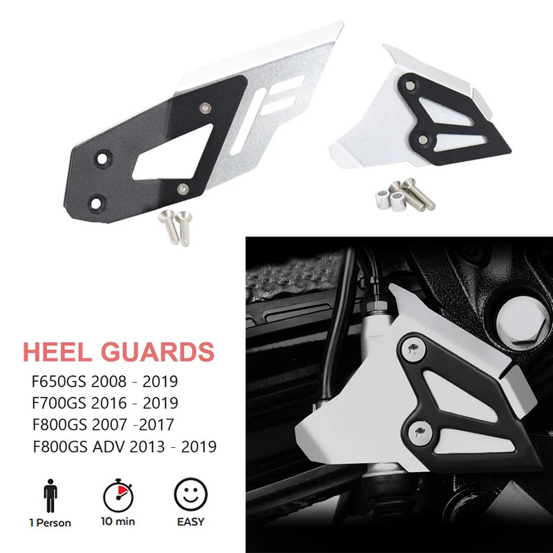 NJMOTO สําหรับ BMW F650GS F700GS F 700 GS F 800 GS F800GS ผจญภัย ADV F650 GS Heel Guards ด้านหลังพักเท้ากรอบแผ่นป้องกัน