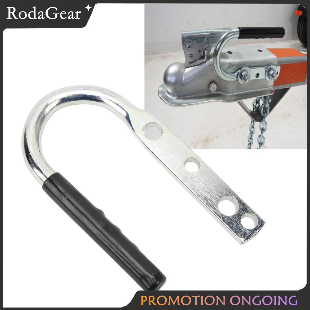 RodaGear Acouto คว้าจับเหล็กชุบสังกะสียาง Grip Trailer Coupler ลิ้นสำหรับ RV เรือ