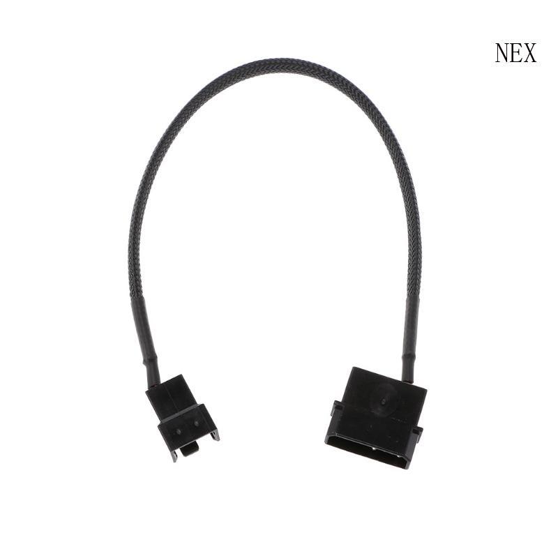 NEX 4-Pin Male to 3-Pin 4-Pin PWM Male Sleeved Fan Extension Adapter Cable