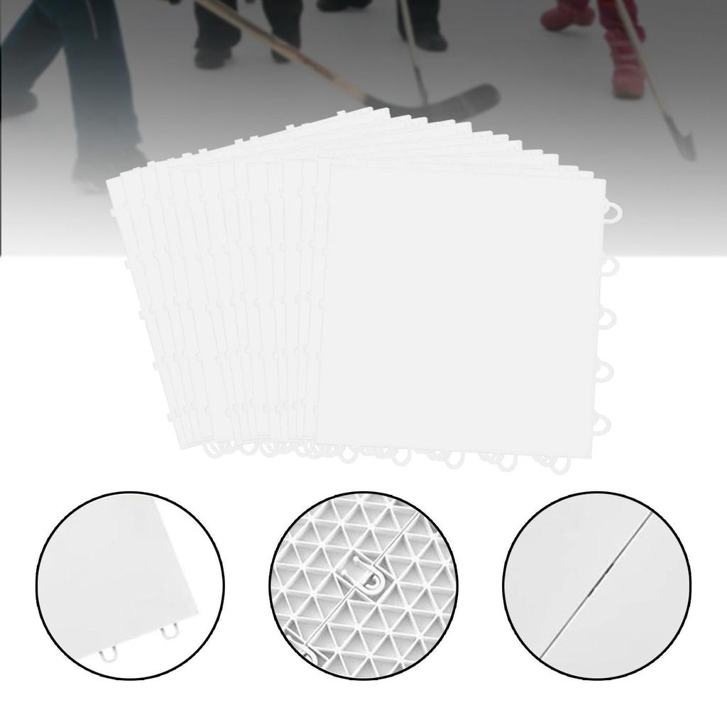 [txejgi] 15 ชิ้น Dryland กระเบื้องน้ําแข็งสังเคราะห์ในร่มกลางแจ้ง Stickhandling 9.84x9.84 นิ้ว Squar