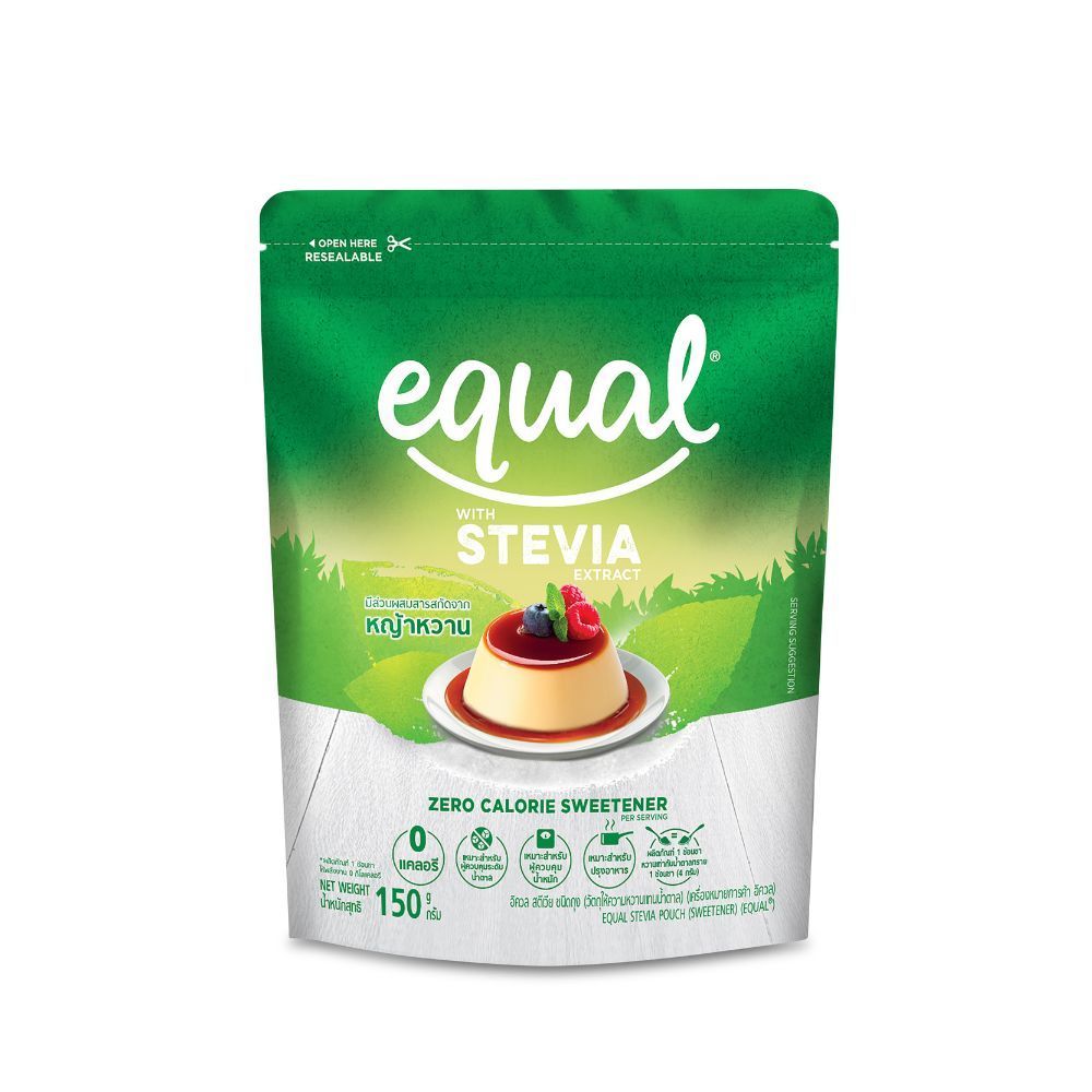 อิควล สตีเวีย สารสกัดจากหญ้าหวาน 150กรัม EQUAL STEVIA SUGAR REPLACEMENT 150G.