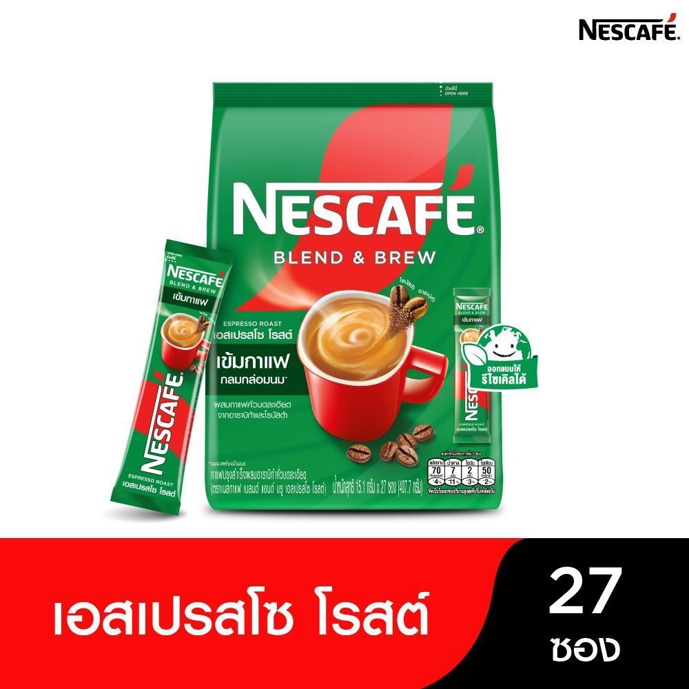 [สินค้าส่งด่วน] เนสกาแฟเบลนด์แอนด์บรูเอสเปรสโซ15.1กX27ซ NESCAFE BLENDANDBREW ESPRESSO 15.1GX27S
