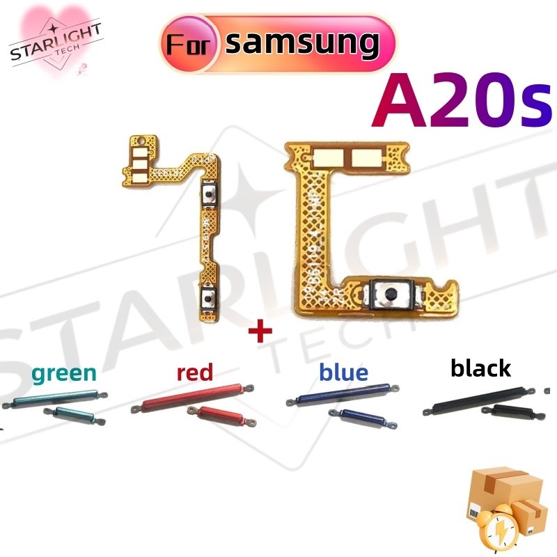 ปุ่มปรับระดับเสียงพลังงาน flex สําหรับ Samsung Galaxy A20S ON OFF ปุ่มสวิตช์สายริบบิ้น