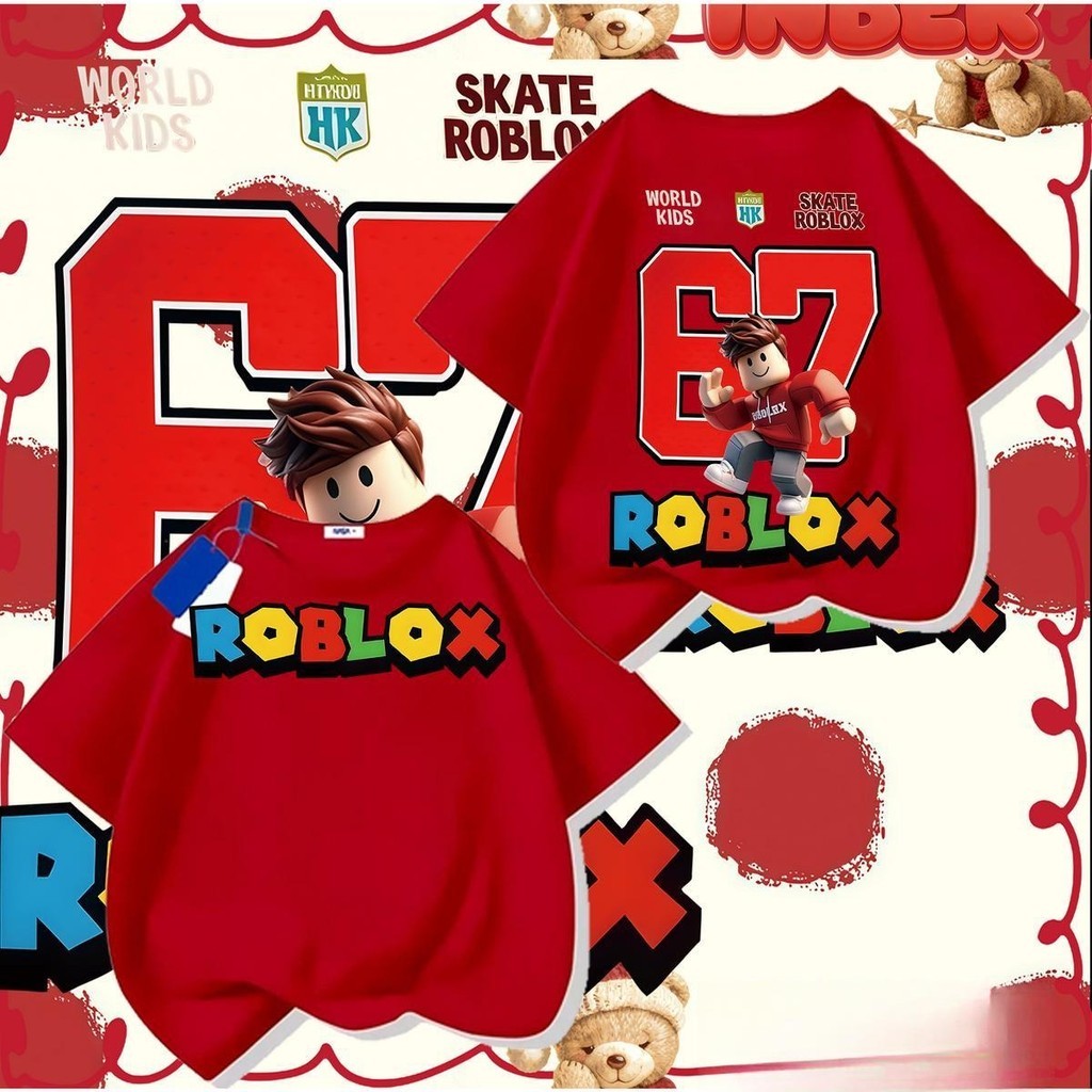 67 Roblox Family Graphic T-Shirt Adult Kids Unisex Casual Cotton Tee