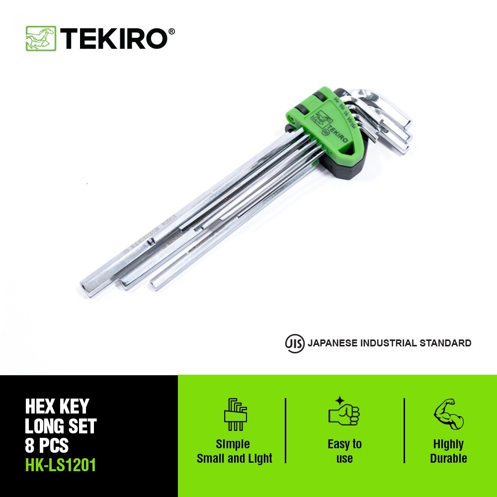 Tekiro L-Wrench Set 8 ชิ้น SAE นิ้ว ขนาด (ยาว) / ชุด L-Wrench / TEKIRO L-WRENCH SET 8 ชิ้น