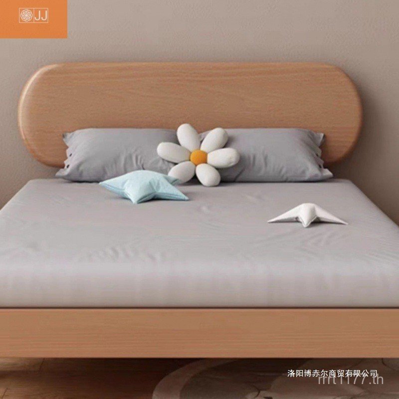 Time Wooden Bed Real Bed Single Bed Mute Rice Beech Luminous Double Bed Bed Bed Bed Childrens Bed QO