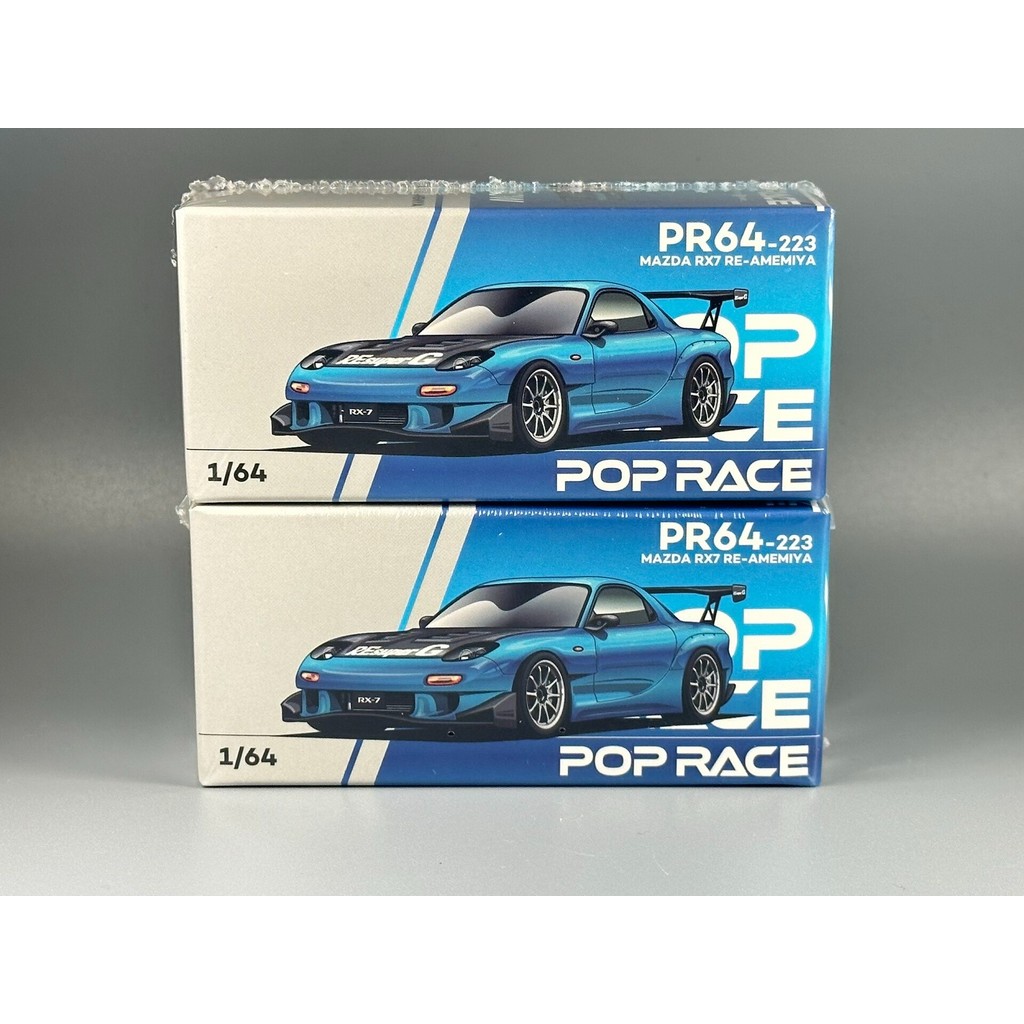 [สต๊อกพร้อม ติดต่อหากคุณมีคําถามใดๆ] เวอร์ชั่นฮ่องกง POP RACE Amemiya Mazda RX7 FD ชุบสีน้ําเงิน