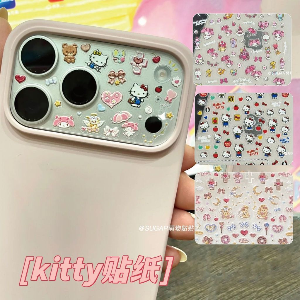 Little Red Book Apple kitty Nails Sticker นูน Angel Bear น่ารัก diy เคสโทรศัพท์แท็บเล็ตตกแต่ง 26.63