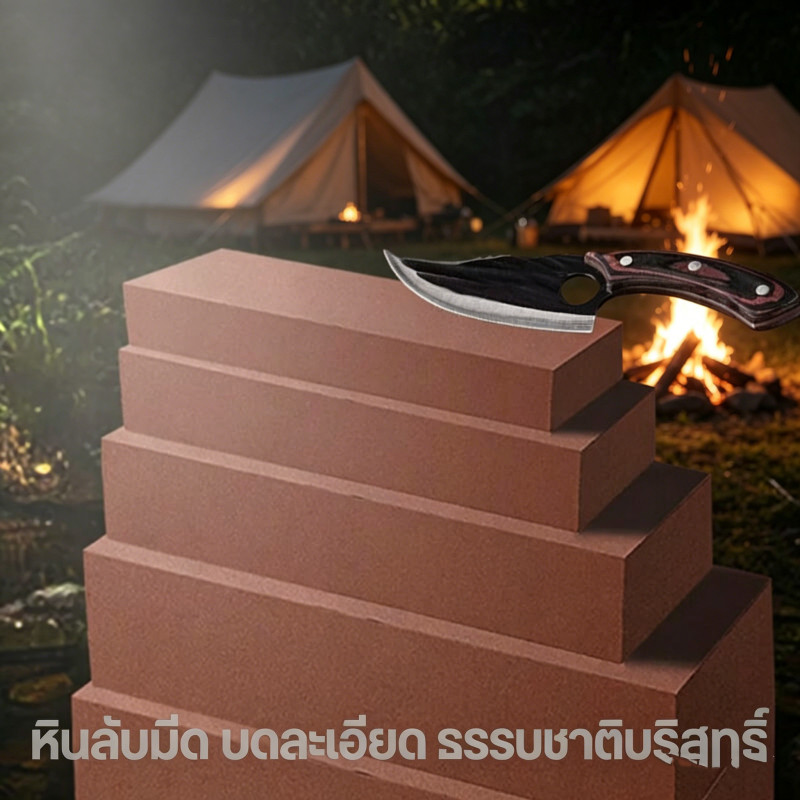 หินลับมีดธรรมชาติบริสุทธิ์ บดละเอียด สีน้ำเงินสีขาว แบบโบราณคุณภาพดี ลับมีดคมชัดทนทาน