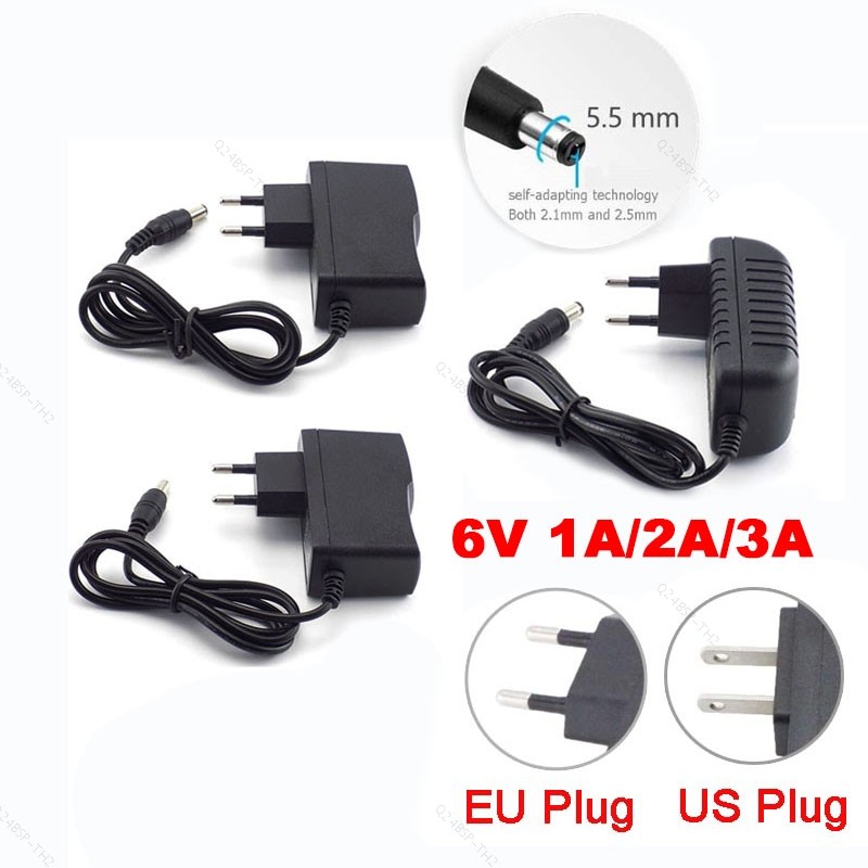 100-240V AC to DC Power Adapter Supply Unit Charger 6V 1A 2A 3A 5.5mmx2.5mm EU US ปลั๊กอะแดปเตอร์สําหรับ LED Strip TH24B2