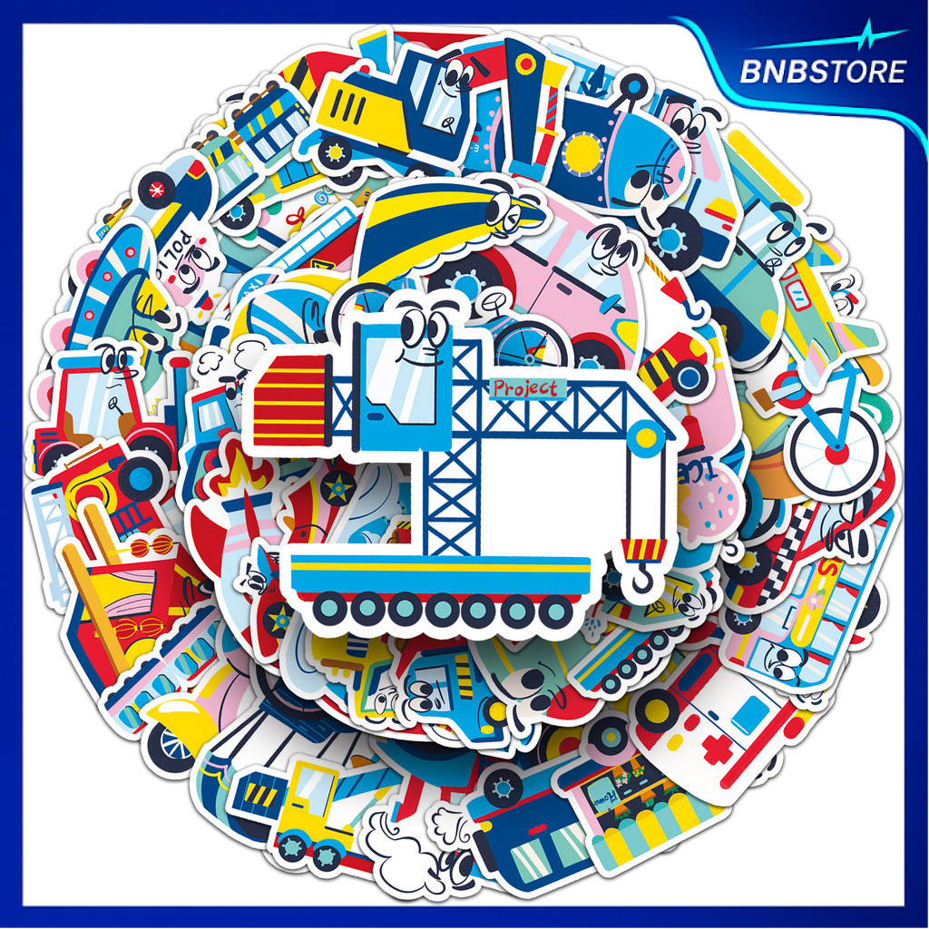 🍀ส่งจากไทย🍀 50ชิ้น รวมยานพนะขนส่งทางบก เรือ อากาศ การ์ตูน Vehicle land water air Cartoon Sticker พร้อมส่ง
