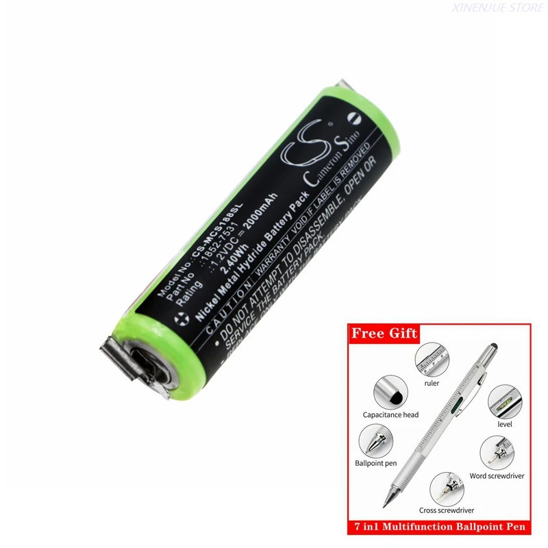 Cameron Sino เครื่องโกนหนวดแบตเตอรี่ 1.2V/1200mAh KR-800 AAE สําหรับ Wella Xpert HS50,Tonde Eco S,Pr