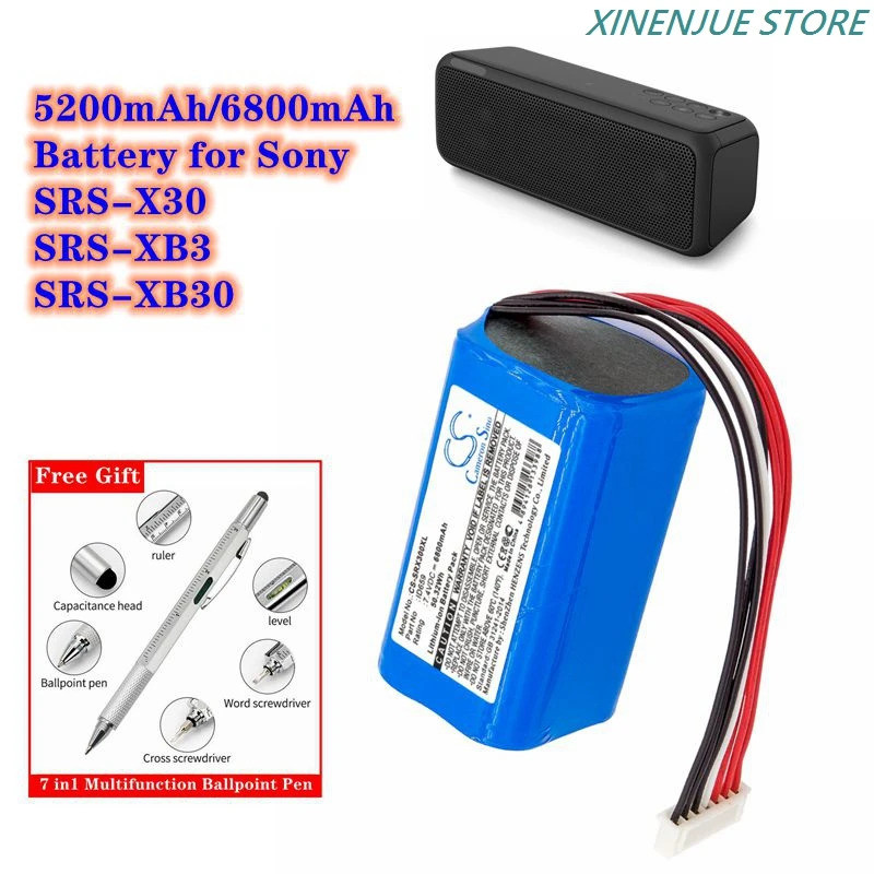 แบตเตอรี่ลําโพง 7.4V/5200mAh/6800mAh ID659,ST-06S,ID659B สําหรับ Sony SRS-X30,SRS-XB3,SRS-XB30,SRSX3