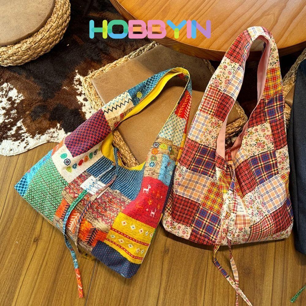 HOBBYIN Messenger Bag, Canvas Geometric Bohemian Shoulder Bag, Retro Large Capacity Shopping Bag Wom