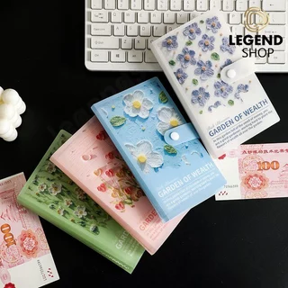 COD ลายดอกไม้ สมุดออมเงิน 50 หน้า กระปุกออมสิน 100 โน๊ต ที่เก็บเงินสดและบิล แฟ้มใส่เงิน สมุดสะสมธนบัตร