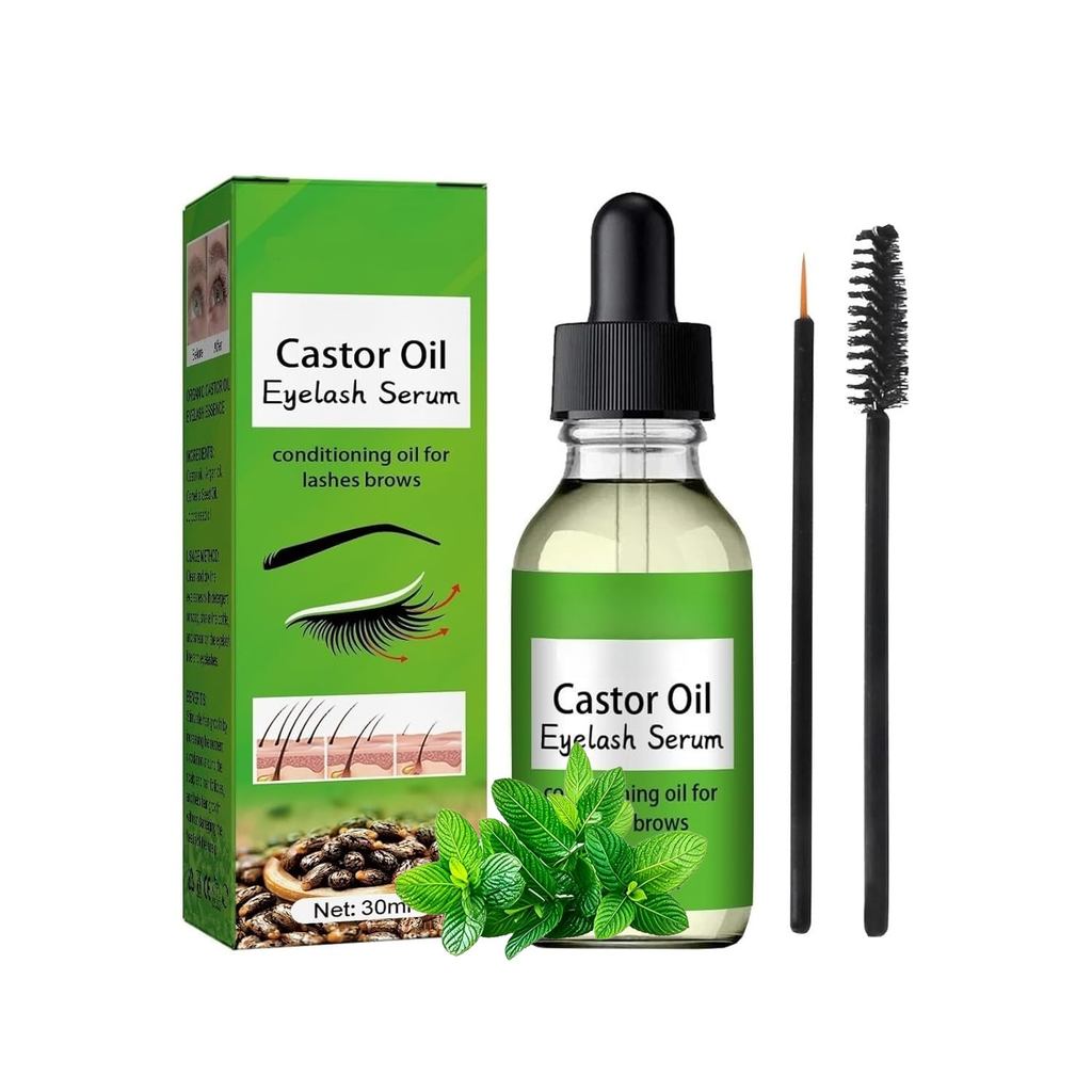 Lash Enhancer Serum,Castor Oil for Hair Growth, Eyelashes Serum for Lashes and Eyebrows1 Fl Oz (2 ชิ