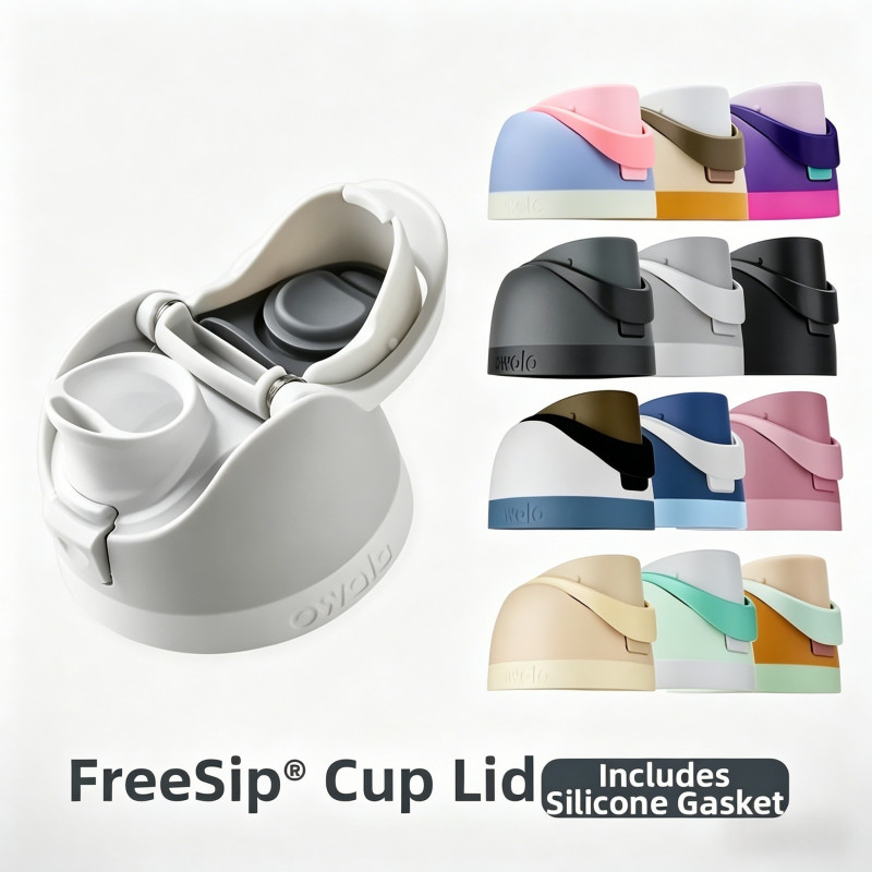 เปลี่ยนฝา Owala - ฝาครอบป้องกันน้ํากระเซ็นและทนทานเหมาะสําหรับขวด FreeSip 24oz/32oz /40oz, ปราศจาก BPA, ที่จับพกพาสะดวก