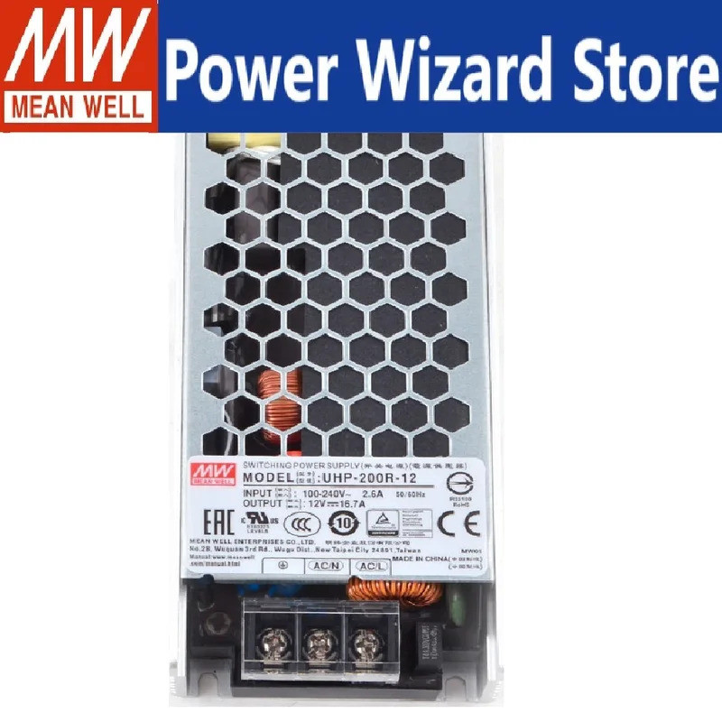 UHP-200R UHP-200R-5 UHP-200R-12 UHP-200R-24 MEAN WELL 200W Slim Type พร้อม PFC Switching Power Suppl