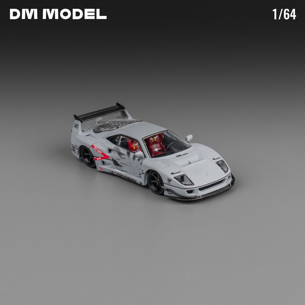 [คลังสินค้าพร้อม] DM MODEL 1: 64 Ferrari LBWK F40 Combat Grey Alloy รถจําลอง MODEL