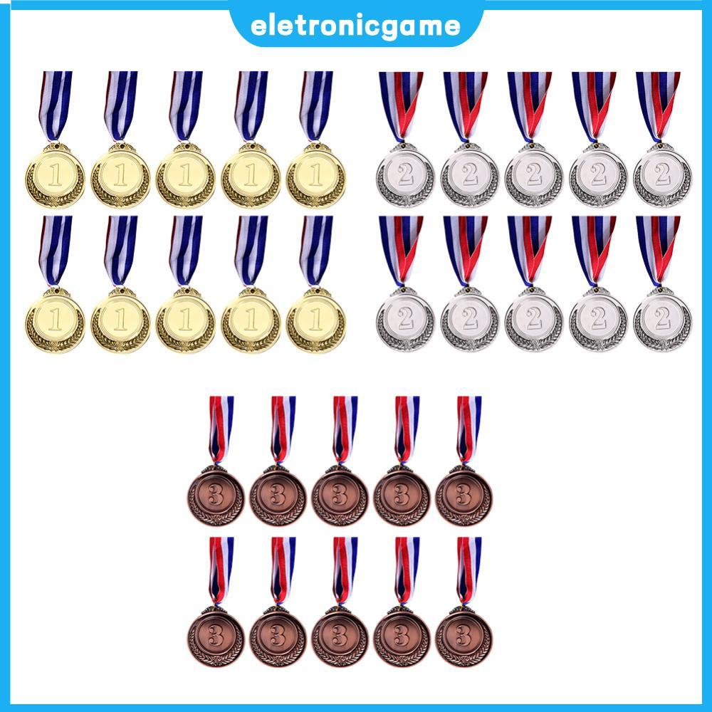 เหรียญรางวัลเงิน 10 ชิ้นพร้อมเหรียญวินเนอร์ริบบิ้นคอสําหรับการแข่งขันกีฬา [eletronicgame.th]