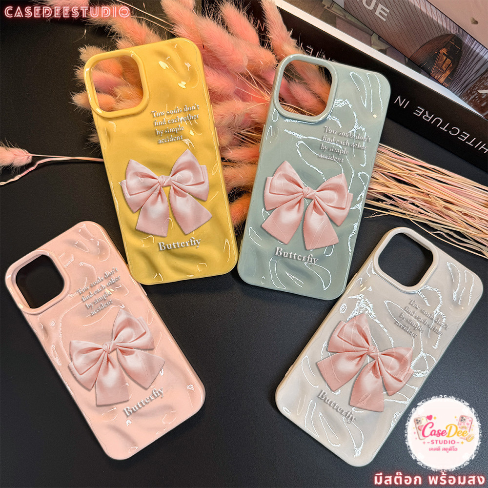 พร้อมส่ง เคสสำหรับซัมซุง โบว์ชมพูสวย หรูหรา เคสนิ่มขอบอุกกาบาต For SAMSUNG GalaxyA50 A30S A03 A04E A06 A12 A15 A16 4G/5G