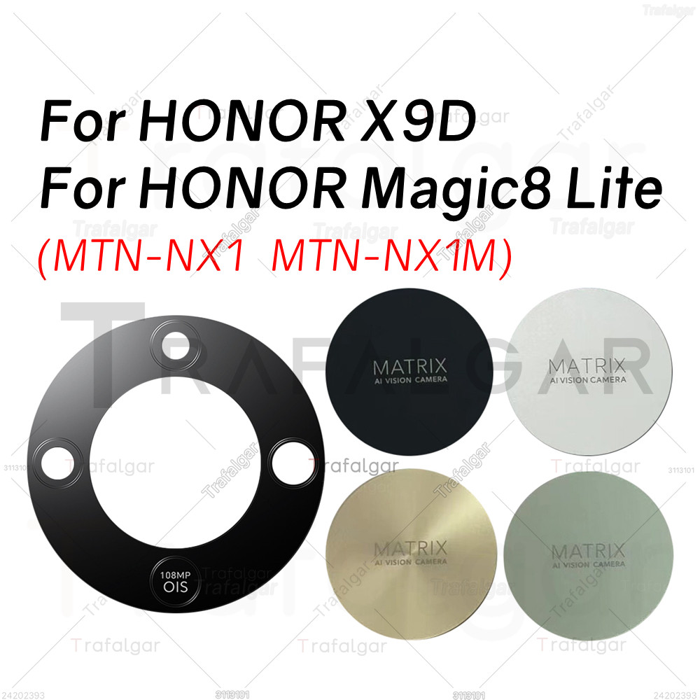 เลนส์กล้องด้านหลังสําหรับ Honor X9D Magic8 Lite Magic 8 Lite 5G ฝาครอบกล้องด้านหลังพร้อมกรอบ Bezel เปลี่ยน MTN-NX1