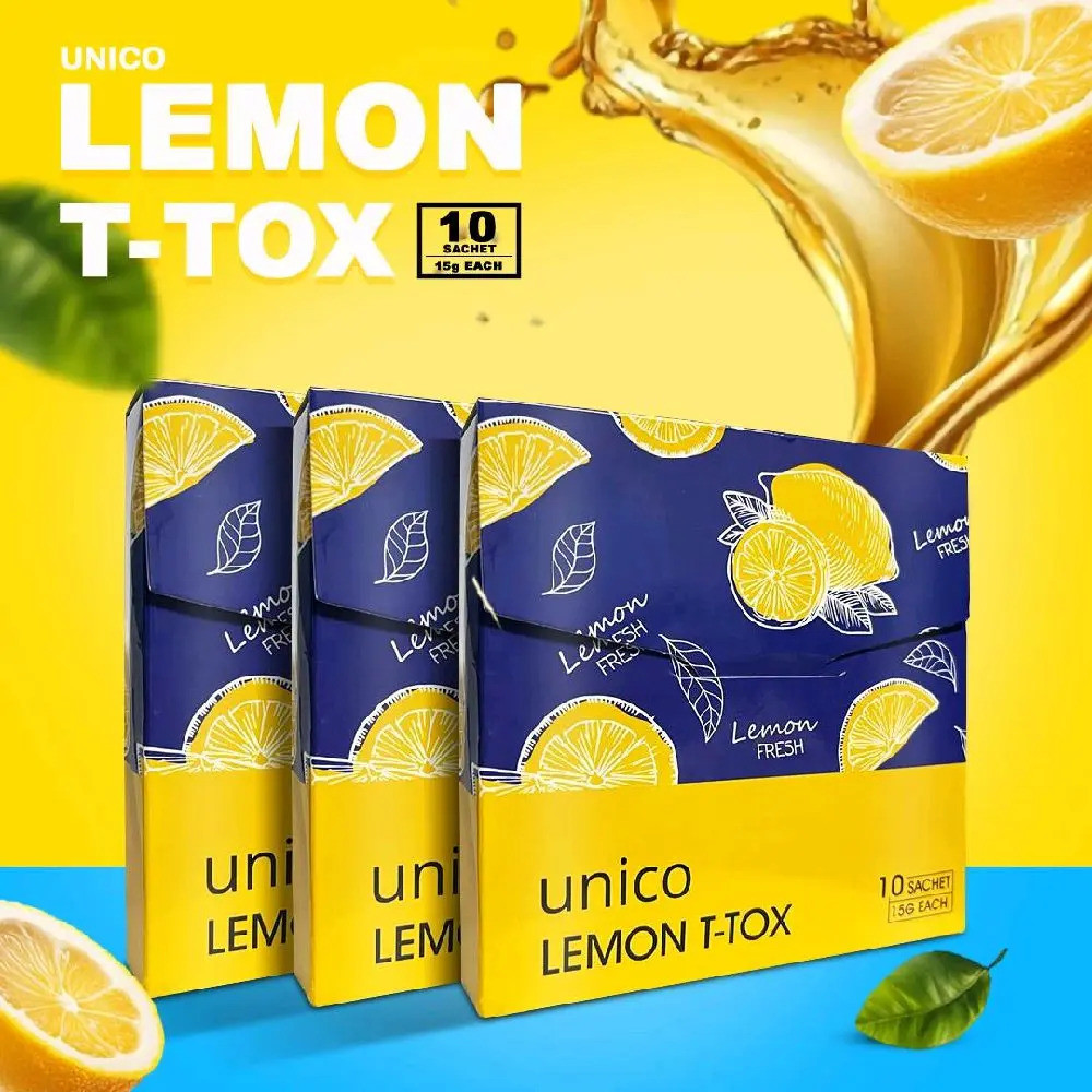 UNICO LEMON TTOX 10 paket x 3  KOTAK percuma dtox 10 sachet