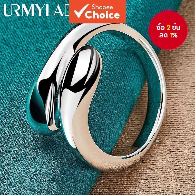 URMYLADY แหวนไขว้หยดน้ําสําหรับผู้หญิงงานแต่งงานหมั้นแฟชั่นเครื่องประดับเสน่ห์