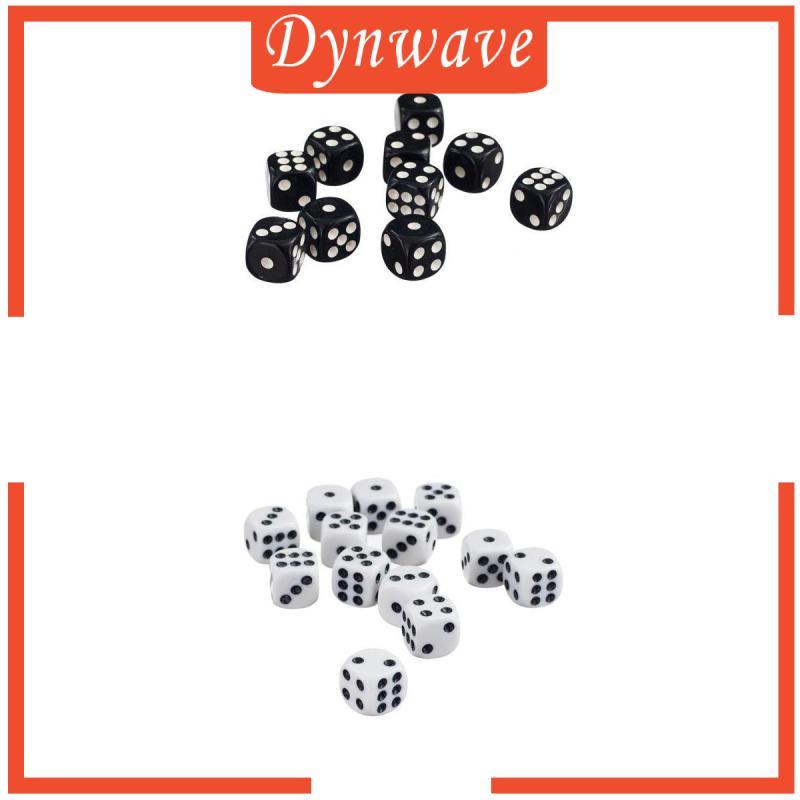 [Dynwave] 100 ชิ้น/ล็อต D6 ลูกเต๋า 12 มม.ลูกเต๋าหกด้านสําหรับ D & D RPG MTG อุปกรณ์เสริม Black & Whi