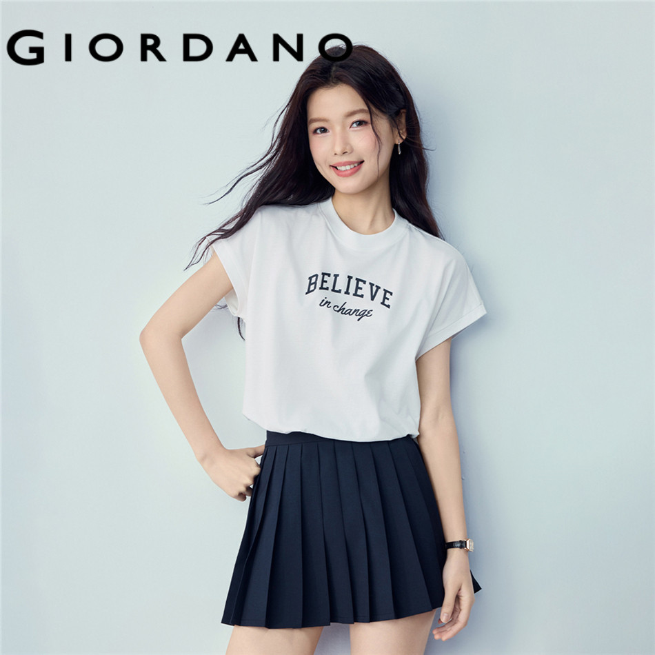 GIORDANO WOMEN Women Pure Cotton T-Shirt 13326418