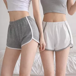 กางเกงขาสั้นลำลองสไตล์สปอร์ต ผู้หญิง เอวสูง ใส่สบาย ผ้านุ่ม ระบายอากาศ ขาดูยาว เอวยางยืด ใส่ได้ทุกวัน แฟชั่นเกาหลี