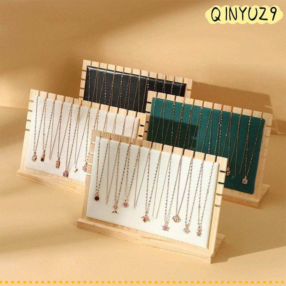 QINYUZ9QX สร้อยคอ Organizer,ที่ถอดออกได้ไม้เครื่องประดับขาตั้ง,แนวตั้งสแควร์กําไลข้อมือชั้นเก็บเครื่