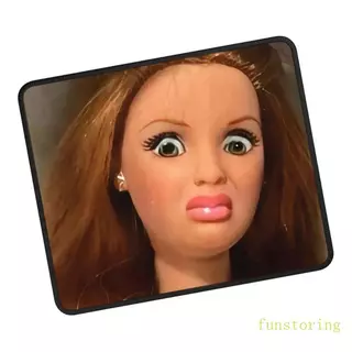FUN ตุ๊กตา Face Themed แผ่นรองเม้าส์ยาง AntiSlip ด้านล่างแผ่นรองโต๊ะสําหรับการควบคุม Cursors เรียบ