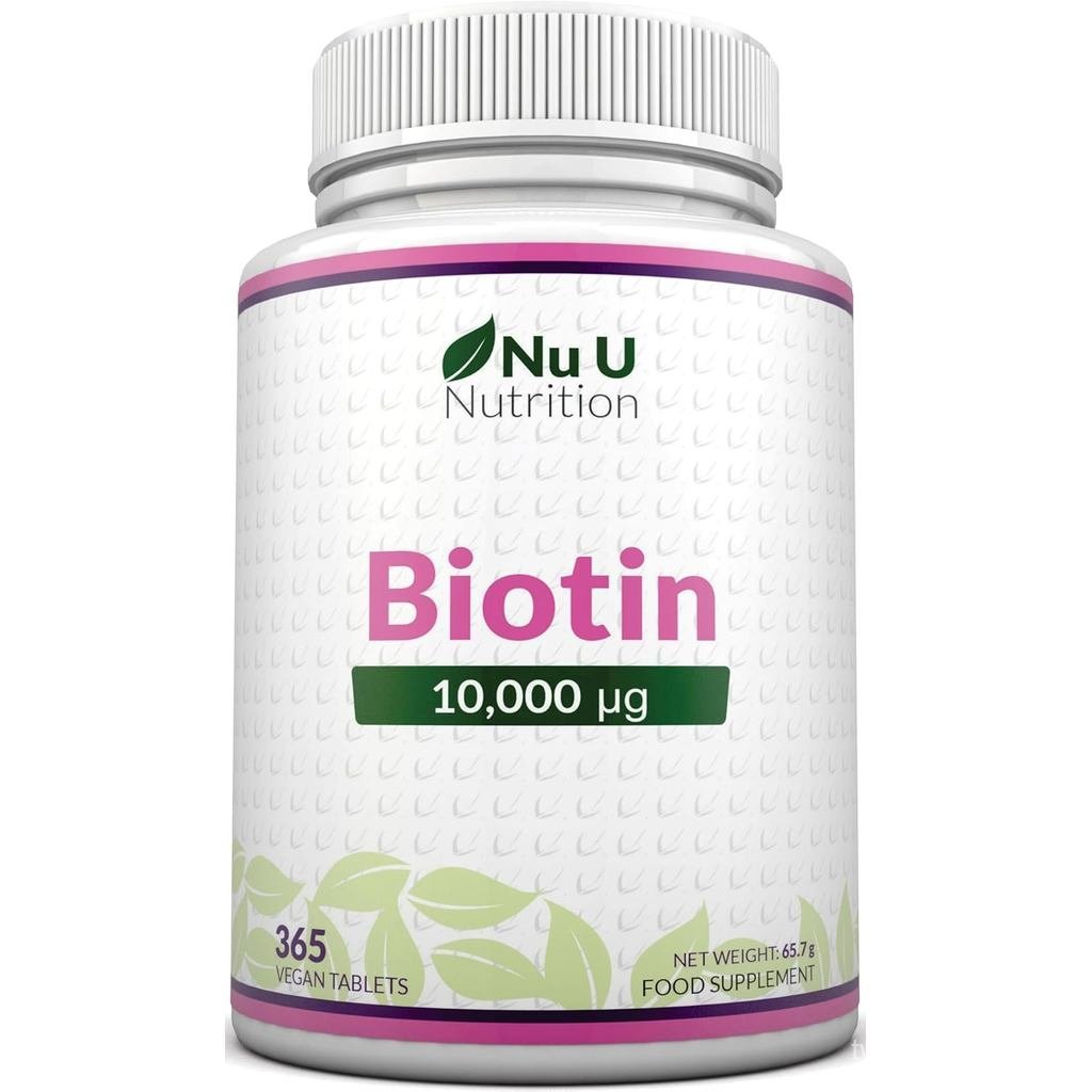 Biotin 10,000mcg - 365 Vegan Micro Tablets - 1 ปี ply - Hair, Skin & Nails Growth peoplement for Wom