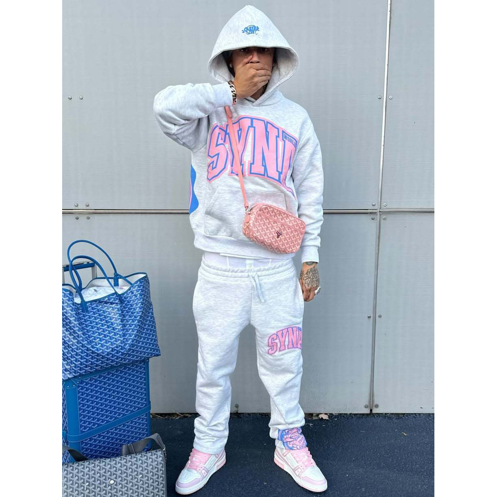 5VVG Drill SynaWorld Foam-printed hooded sweatshirt Central Cee Casual sportswear set