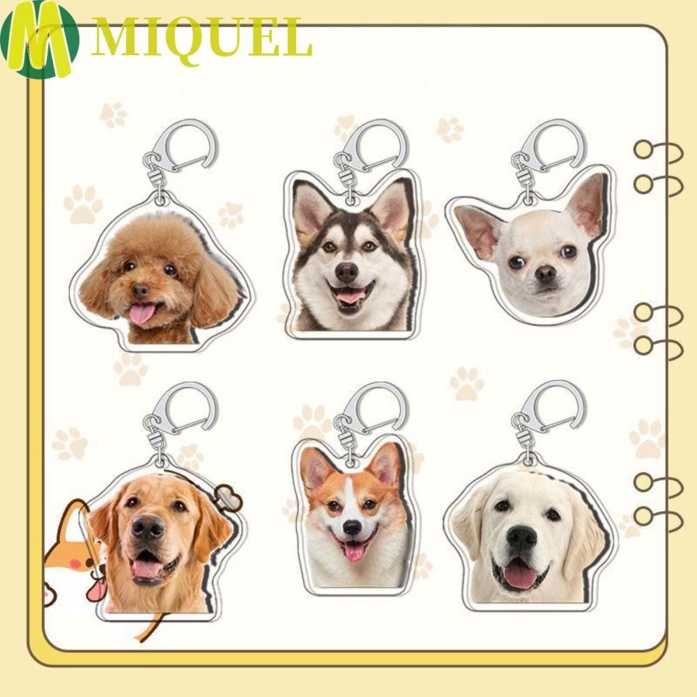 MIQUELZA Border Collie Dog Keychain, Poodle Husky Labrador Puppy Pendant, Fashion Golden Retriever S