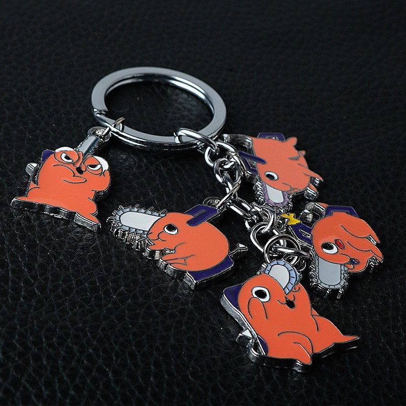 Spot Goods#Cartoon Anime Chainsaw Man Demon Pochita Expression Action Combination Pendant Keychain M