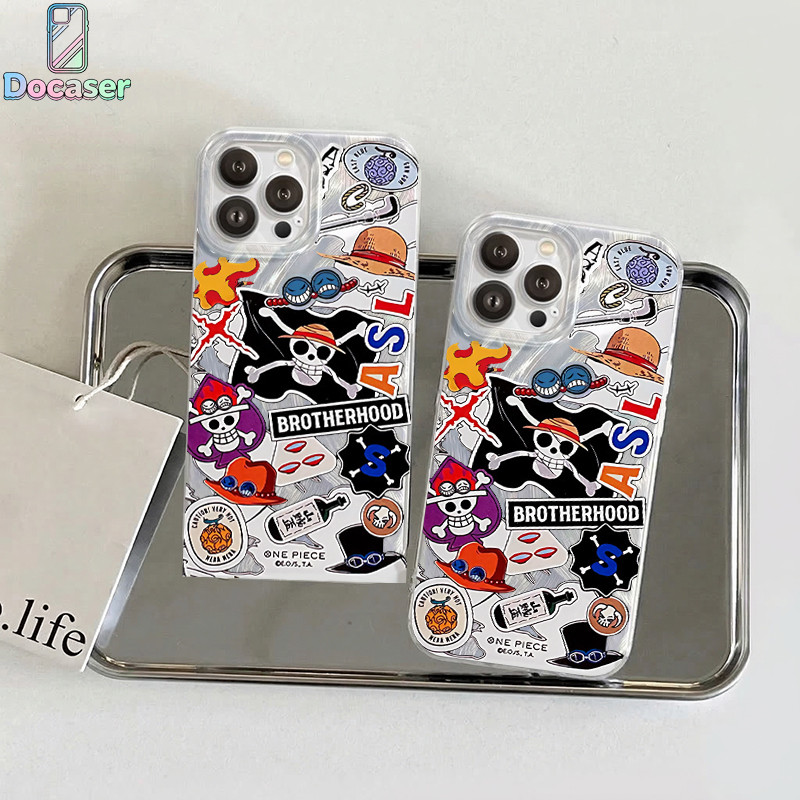 เคสไอโฟน สำหรับ iPhone 17 16 15 Pro Max 11 12 13 14 Pro Max X XR XS Max 7Plus 8Plus ธงโจรสลัดวันพีซ สำหรับผ้าสีไอศรี ราคา ถูกที่สุด ดีลบีเคเค แกลเลอรีภาพที่ 4