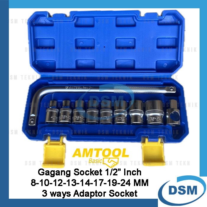 MATA AMTOOL AMT8859012 SOCKET WRENCH SET 10 ชิ้นซ็อกเก็ตซ็อกเก็ต BIT SHOCK SOCKET 8-24 MM ชุดเครื่อง
