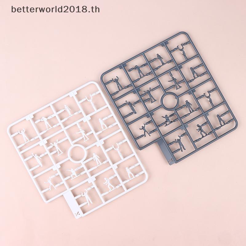 [bet] 26 ชิ้น 1/100 Scale Miniature People รุ่น Gnaku ทหารประกอบรุ่นฉากอาคารตัวเลขสําหรับ Modelling 