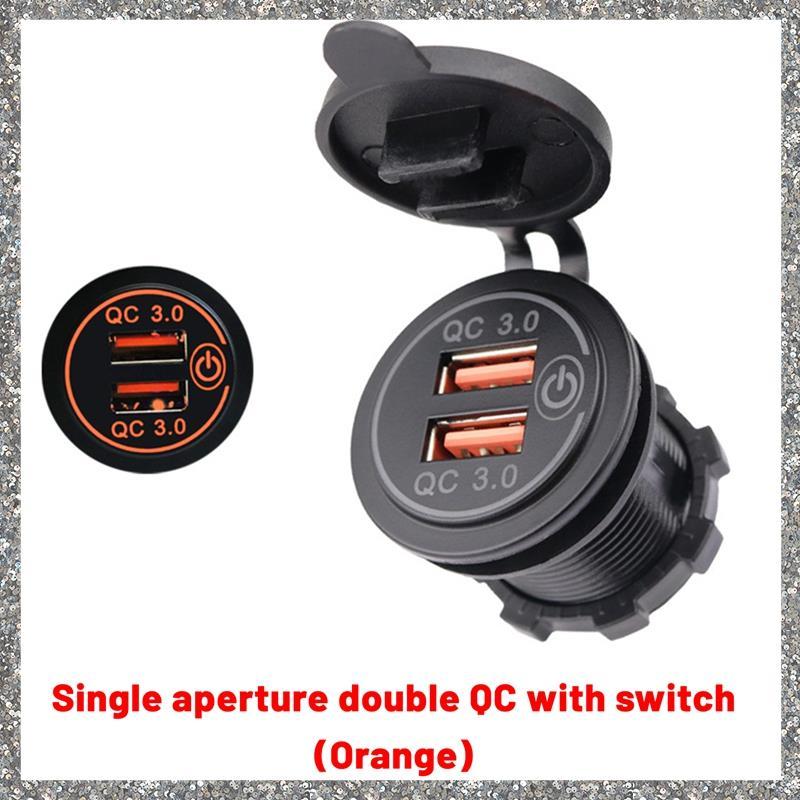 [feidan33.ph] 12V 36W Quick Charge 3.0 Dual USB Car Charger USB Fast Charger พร้อมสวิตช์สําหรับเรือร