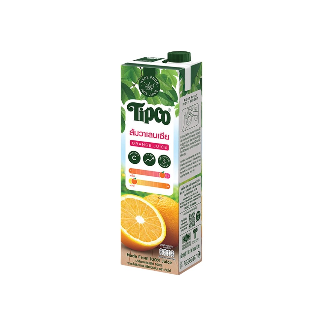 ทิปโก้ น้ำส้มวาเลนเซีย (Tipco Valencia Juice 1ltr.)