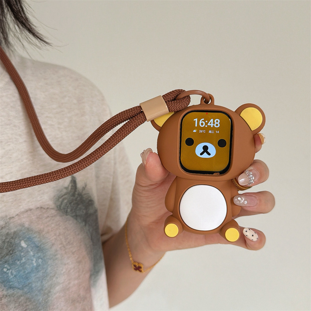 สนุกน่ารักการ์ตูน Rilakkuma Doll Soft Apple Watch Case เหมาะสําหรับ applewatchs11 Apple s10th Generation se3/Ultra เคสป้องกัน