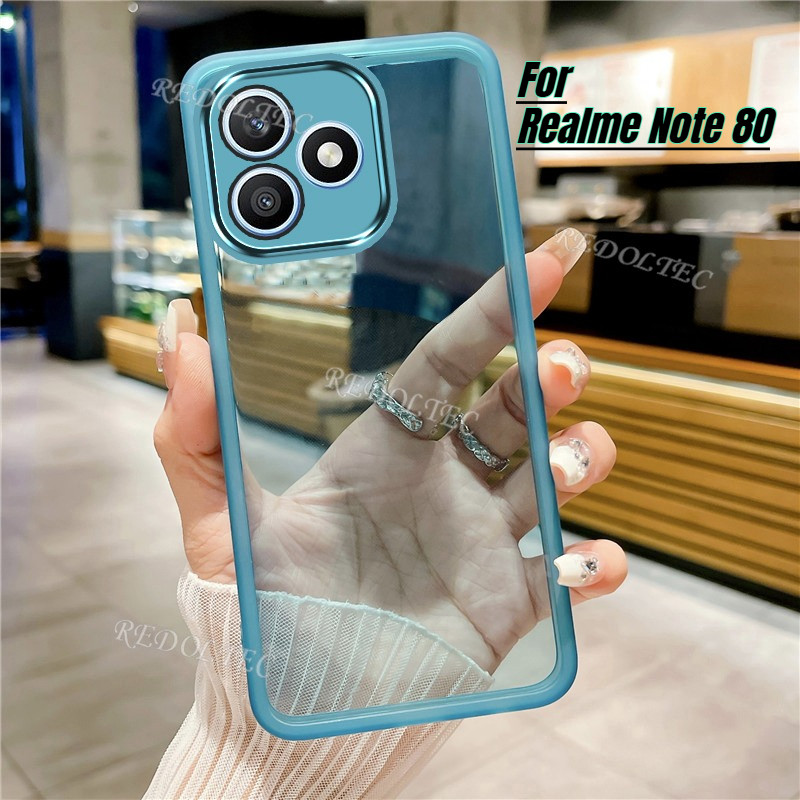 Realme Note 80 ใหม่สีบริสุทธิ์บางปลอกใส เรียลมี บันทึก80 กันกระแทกฝาครอบโทรศัพท์ใสนุ่มพร้อมตัวป้องกันกล้องเลนส์เต็ม