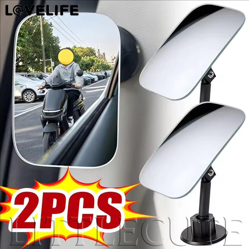 [AUTO & 3C] 2PCS - กระจกจุดบอดรถยนต์ 360 องศาปรับมุมกว้างด้านข้างกระจกด้านหลังรอบ/สแควร์ Reversing Assist กระจกสําหรับรถบรรทุก Auto /ราคาดี