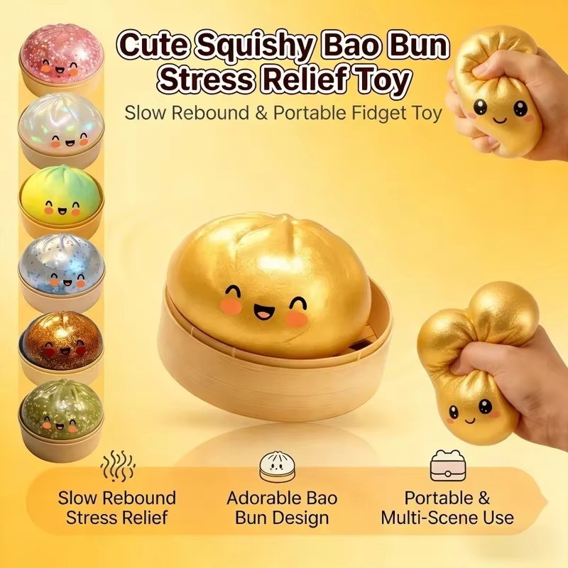 สีสัน Dumpling Squishes ความเครียดลูก Fidget Sensory ของเล่นจําลองอาหาร Squishies เด็กผู้ใหญ่ของขวัญวันเกิด Party Favor