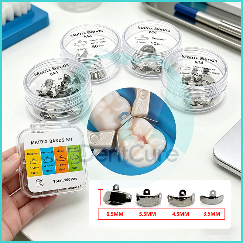 100ชิ้น  แหวนเครื่องมือทันตแพทย์ แถบเมทริกซ์ทันตกรรม Dental Matrix Bands