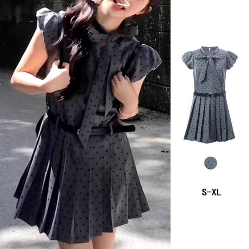 Dress Vacation Puff Sleeve Polka Dot Dress