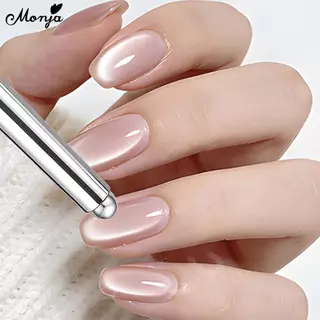 Monja Nail Art UV Gel Cat Eye Polish พร้อมแปรงปากกาลูกปัดแม่เหล็กขนาดเล็ก 6in1 One Step Magnetic นักเรียน Gradient Effect มัลติฟังก์ชั่นแบบพกพา Cat-eye DIY เล็บออกแบบเครื่องมือ